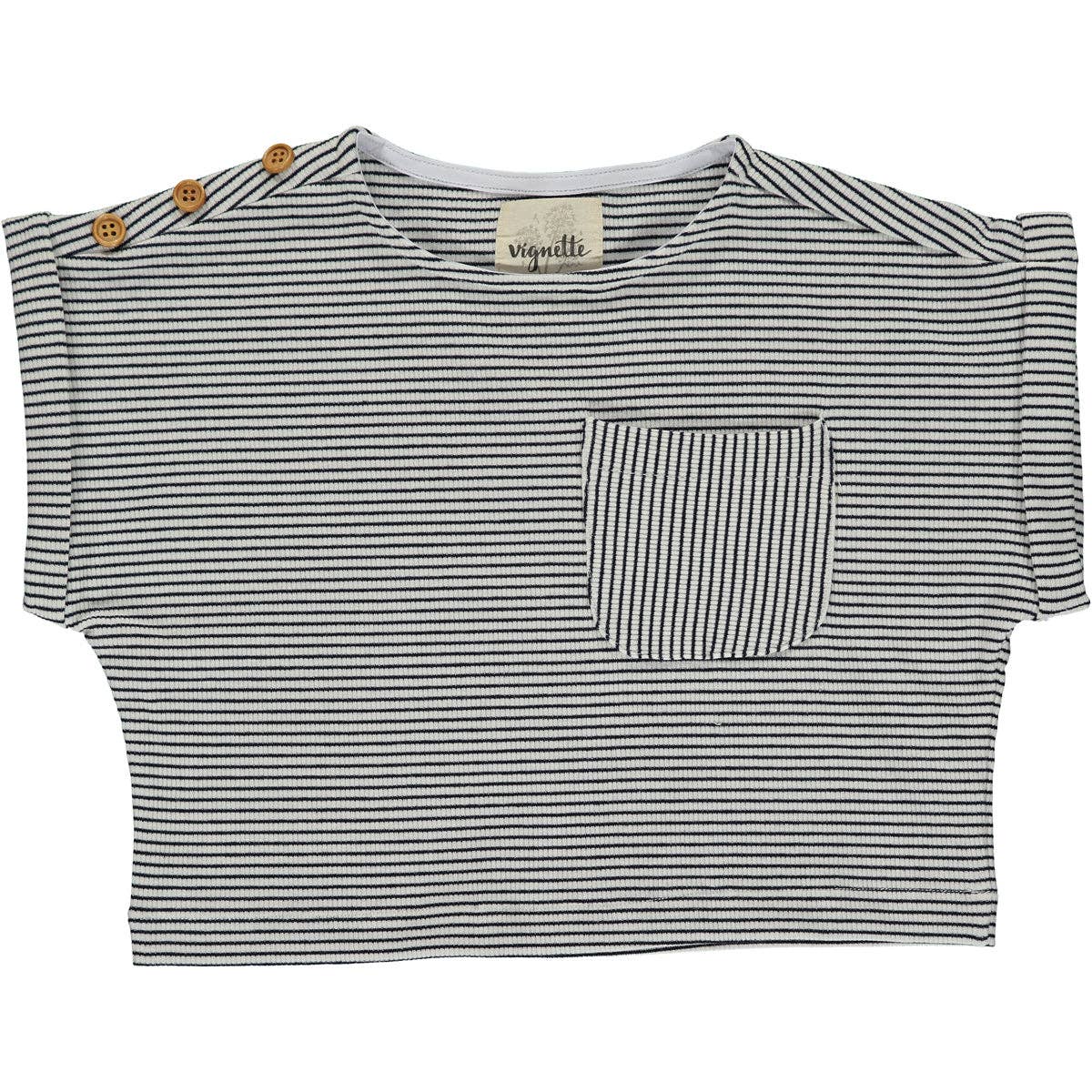 Crop Shirt in white/black stripe