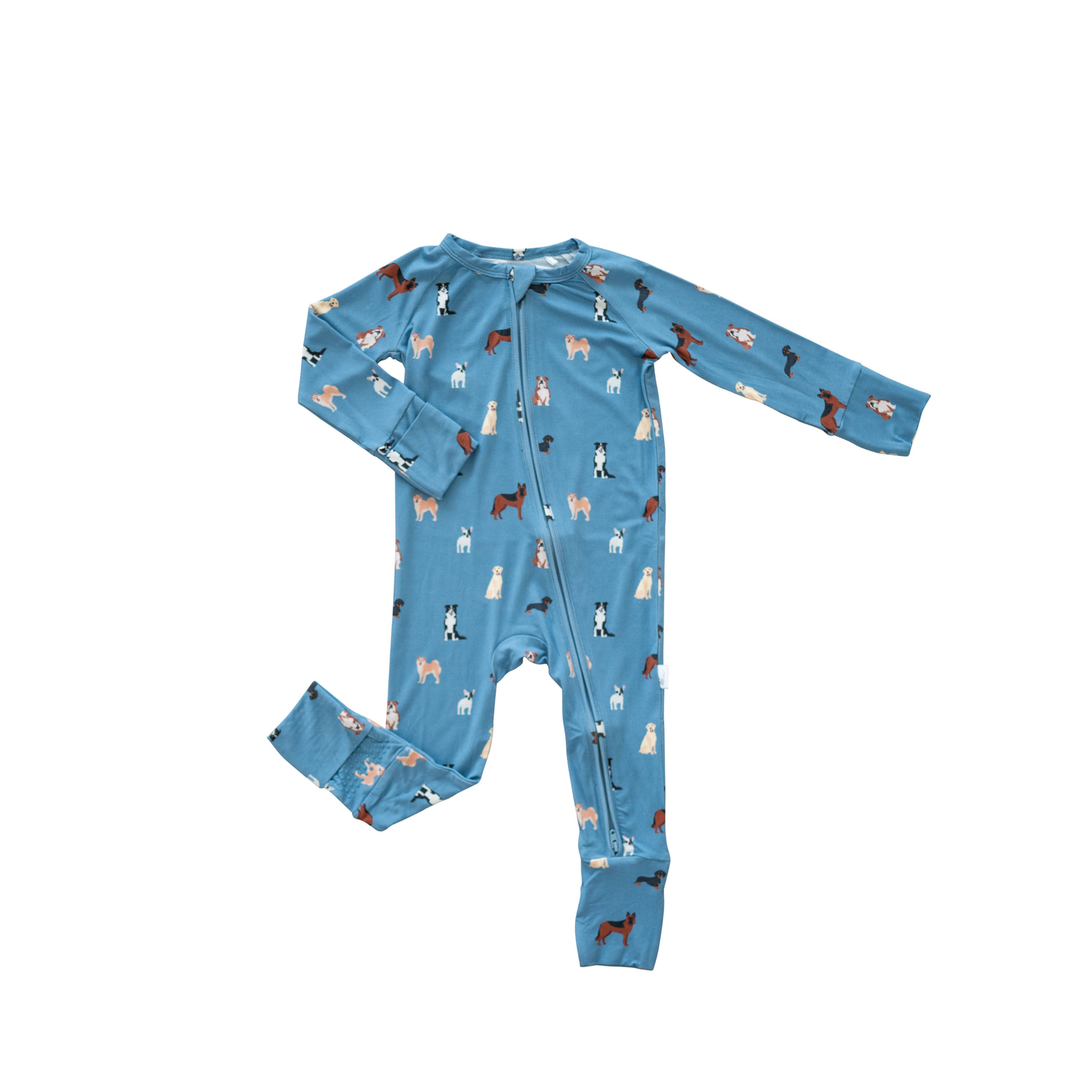 Bamboo 2-Way Zip Romper | Blue Dog
