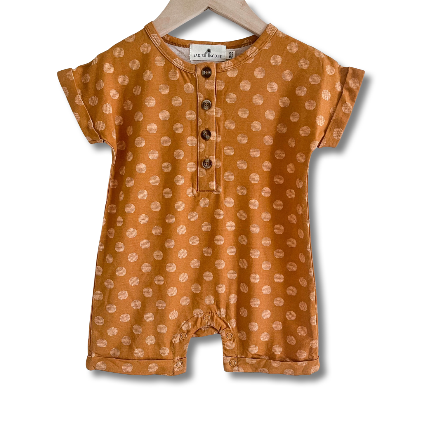 Cuff Button Shortie | Mustard Dot | Bamboo