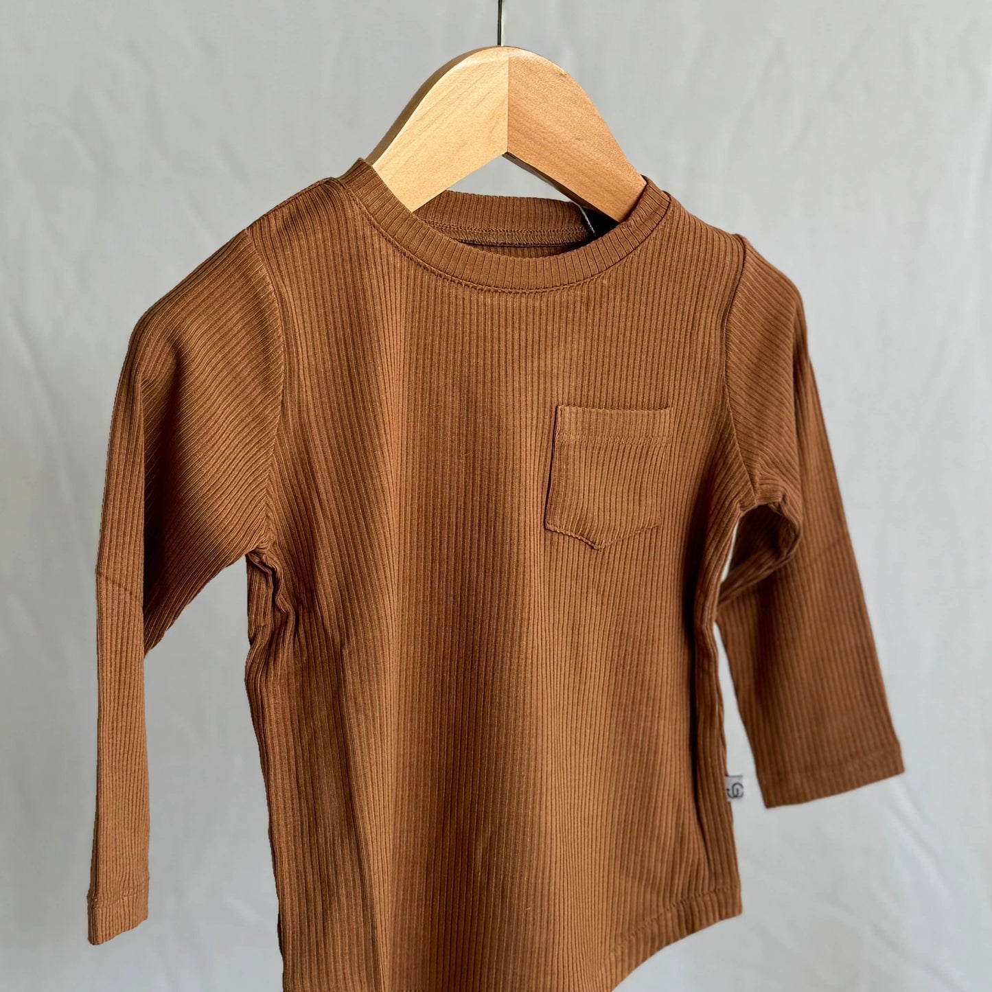 Ribbed Chocolate Pocket Long Sleeve