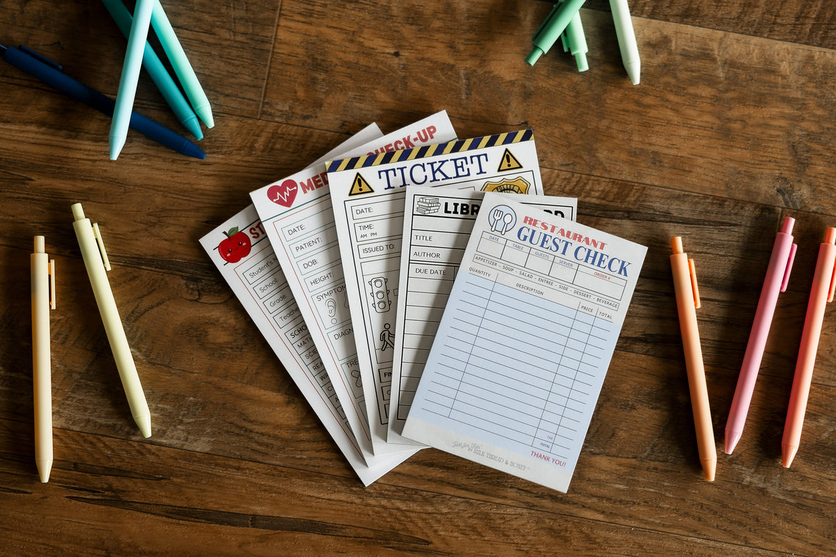 Pretend Play Library Book Checkout Notepad