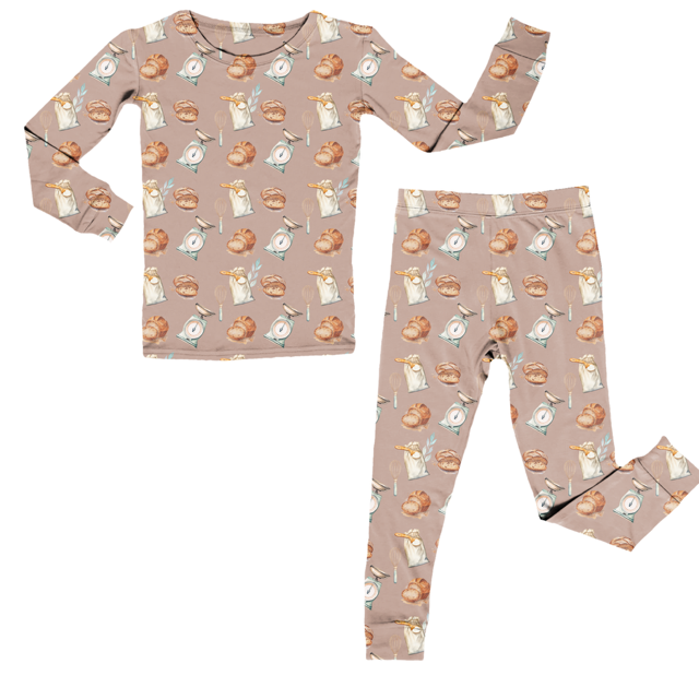 Bamboo Two Piece Pajama Set - Sourdough