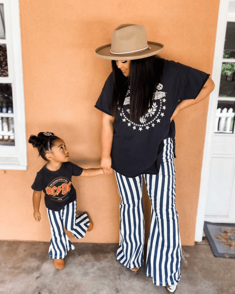Boho Bell Bottoms - Navy & White Stripe