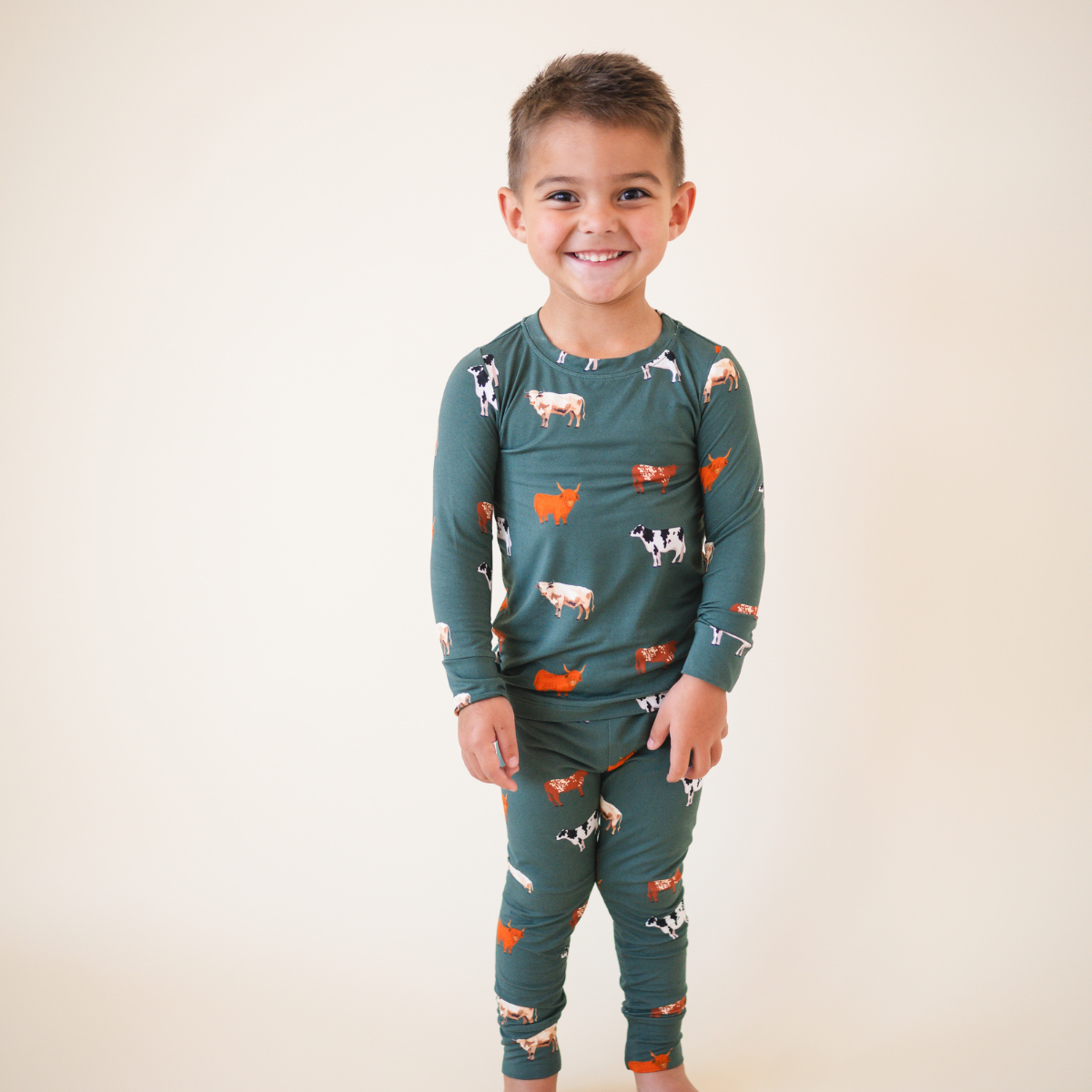 Bamboo 2-Piece Set | Green Cow