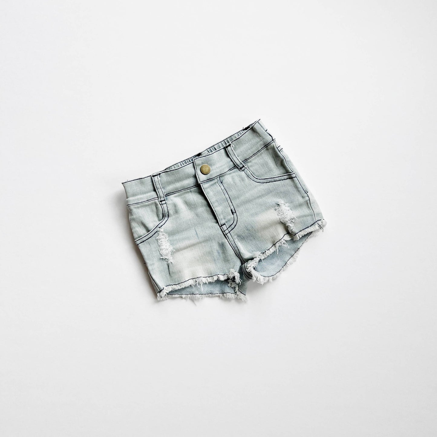 Girls Denim Shorts - Slate Gray