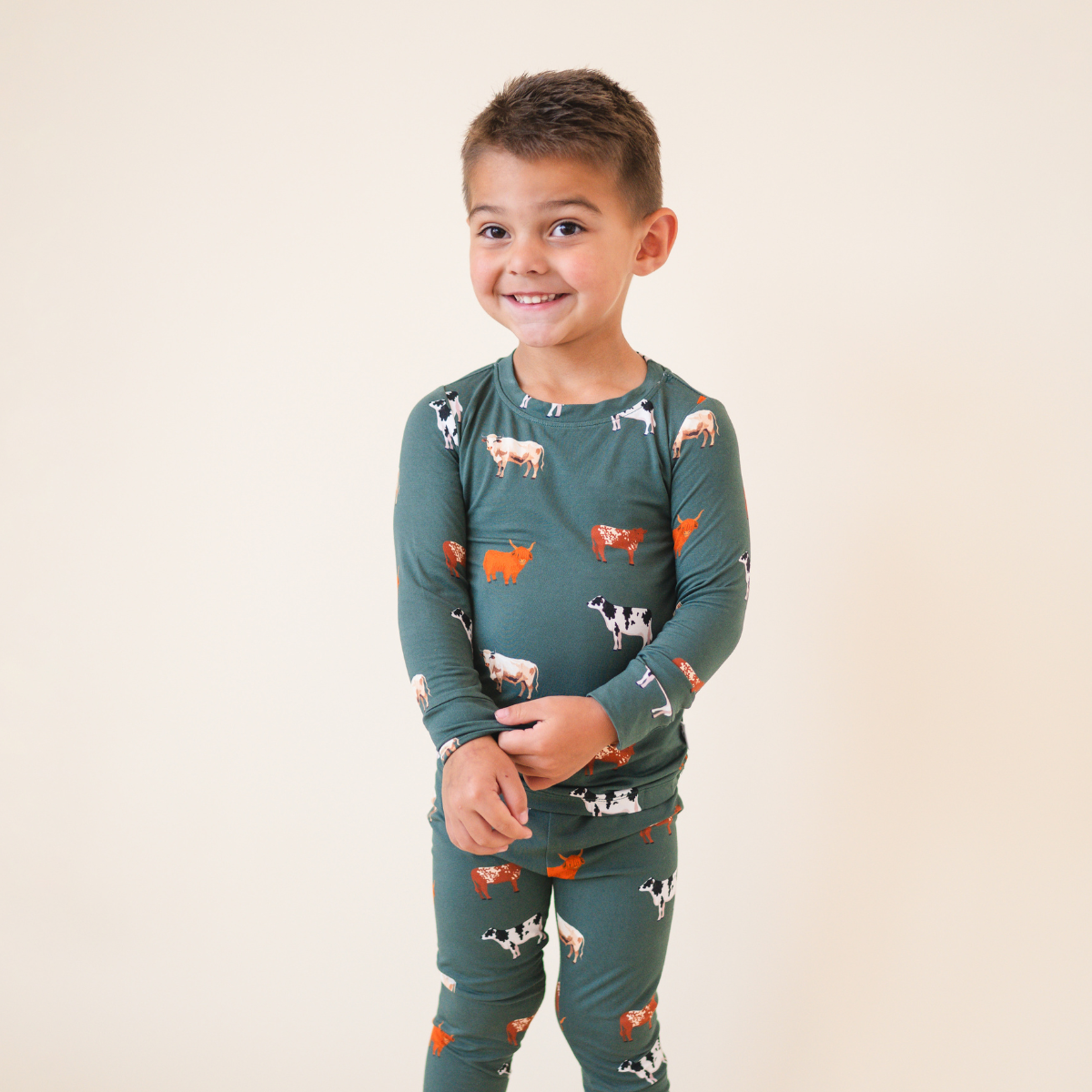 Bamboo 2-Piece Set | Green Cow