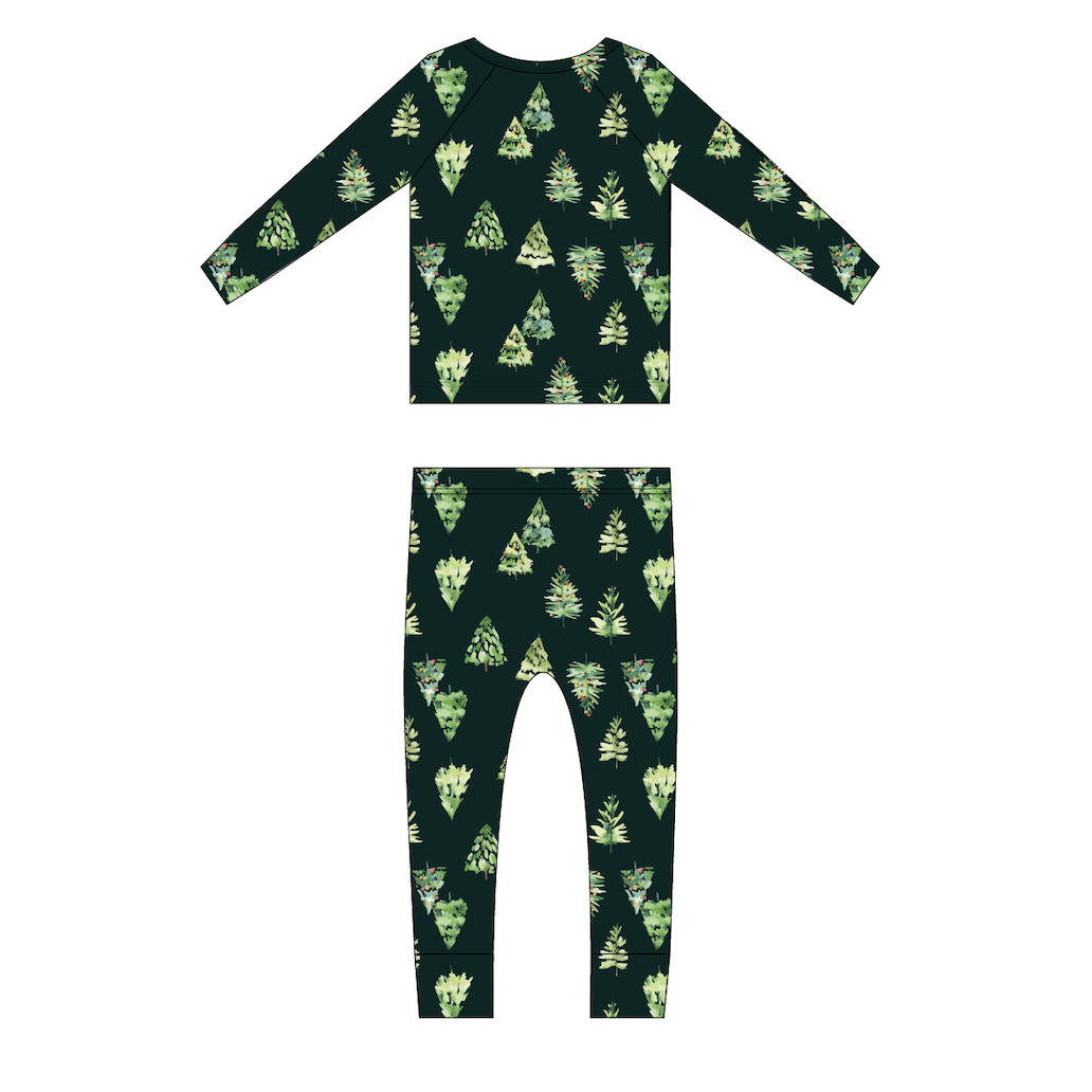 Emerald green christmas tree jammies