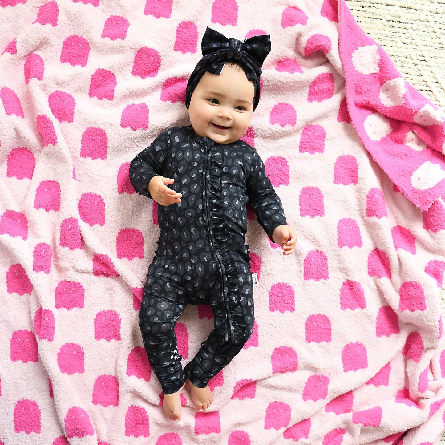 Ash Black Leopard RUFFLE ZIP