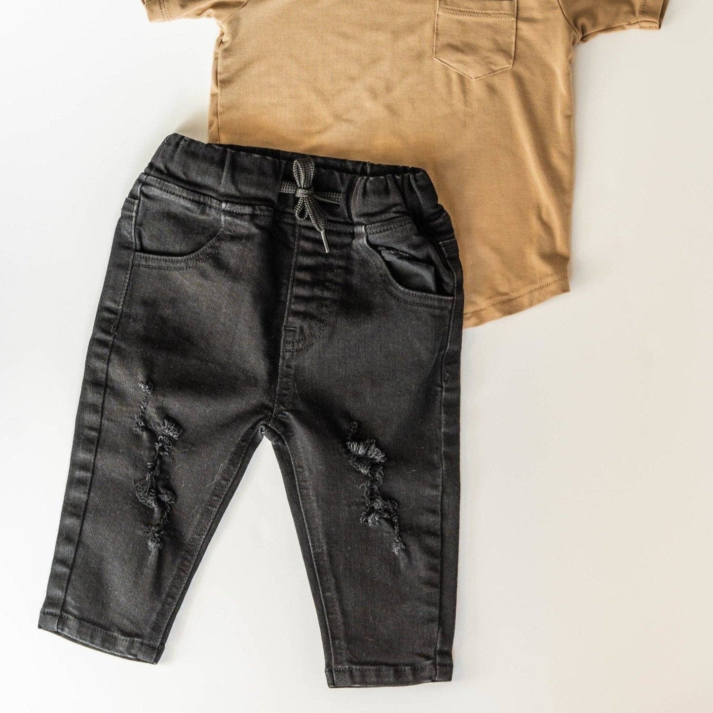 Black Distressed Bamboo Skinny Jeans