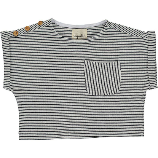 Crop Shirt in white/black stripe
