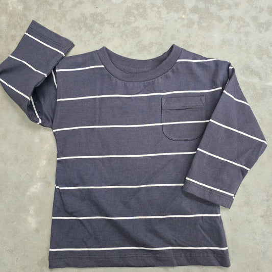 Drop Shoulder Tee - Hunter Stripe / Ash