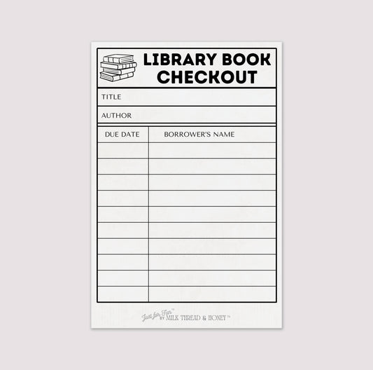 Pretend Play Library Book Checkout Notepad