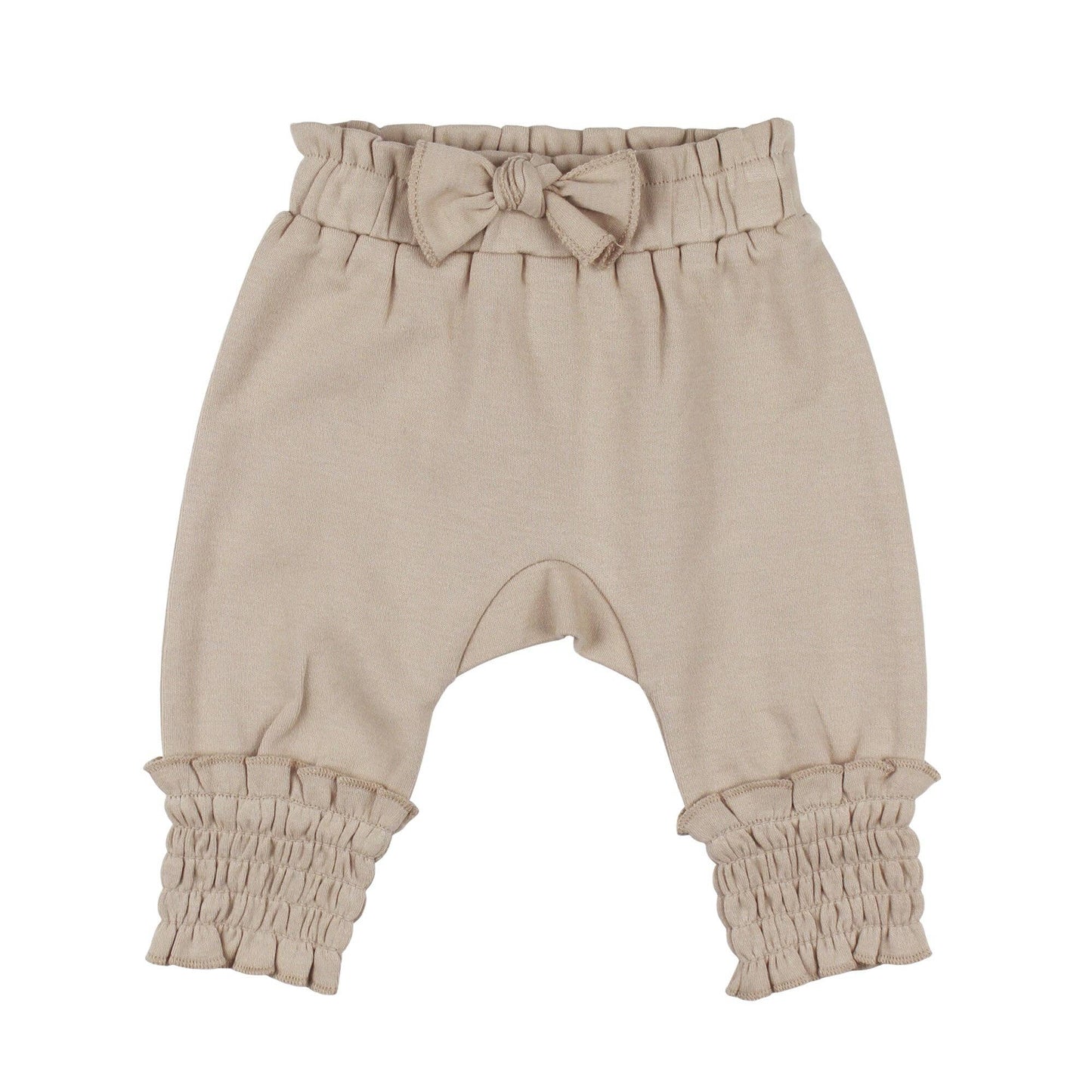 Organic Smocked Bubble Pants in Oatmeal