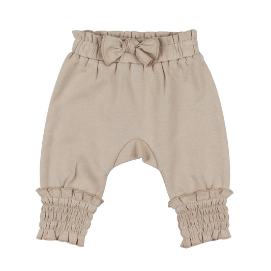 Organic Smocked Bubble Pants in Oatmeal