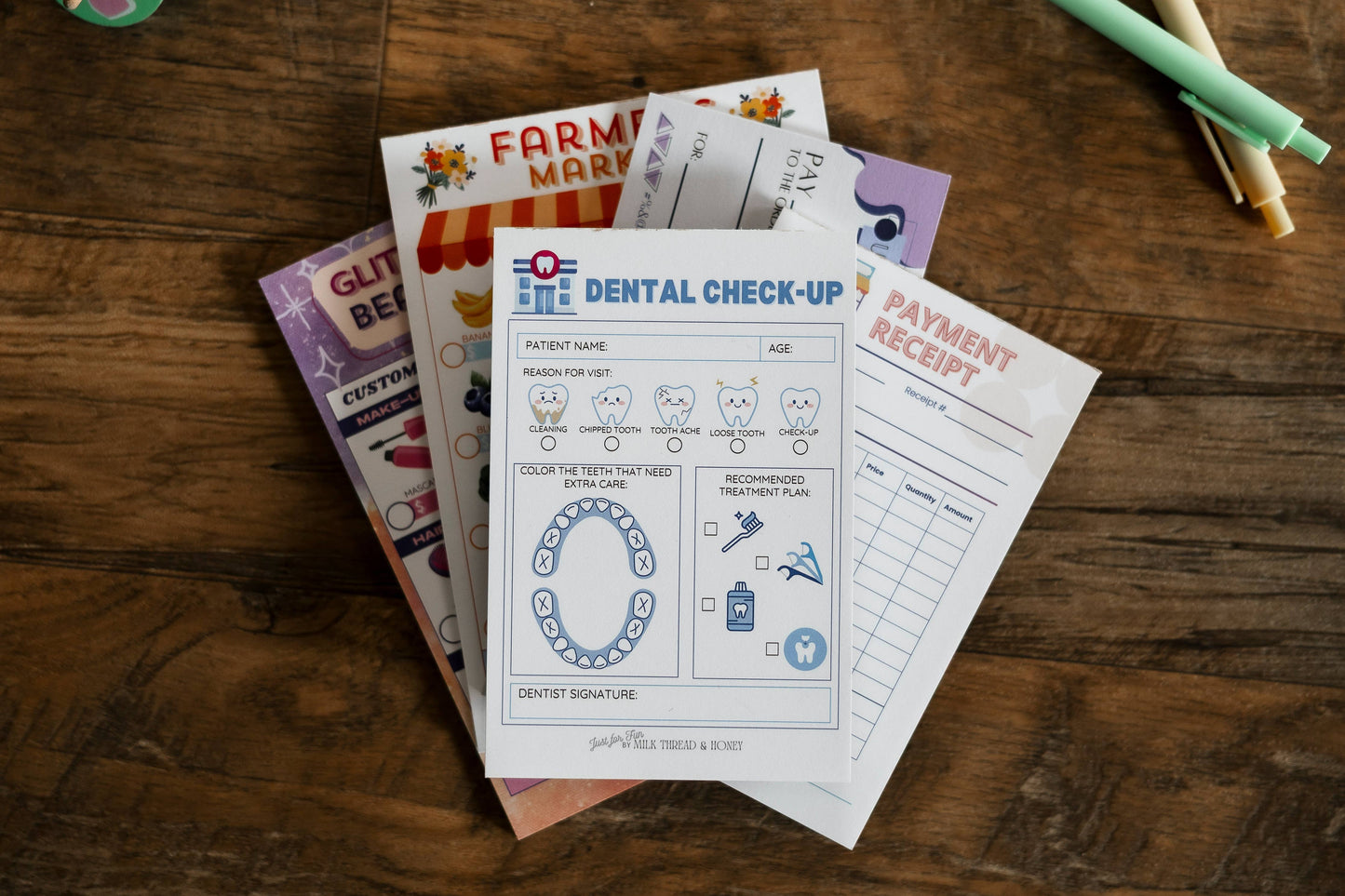 Pretend Play Dental Check-up Notepad