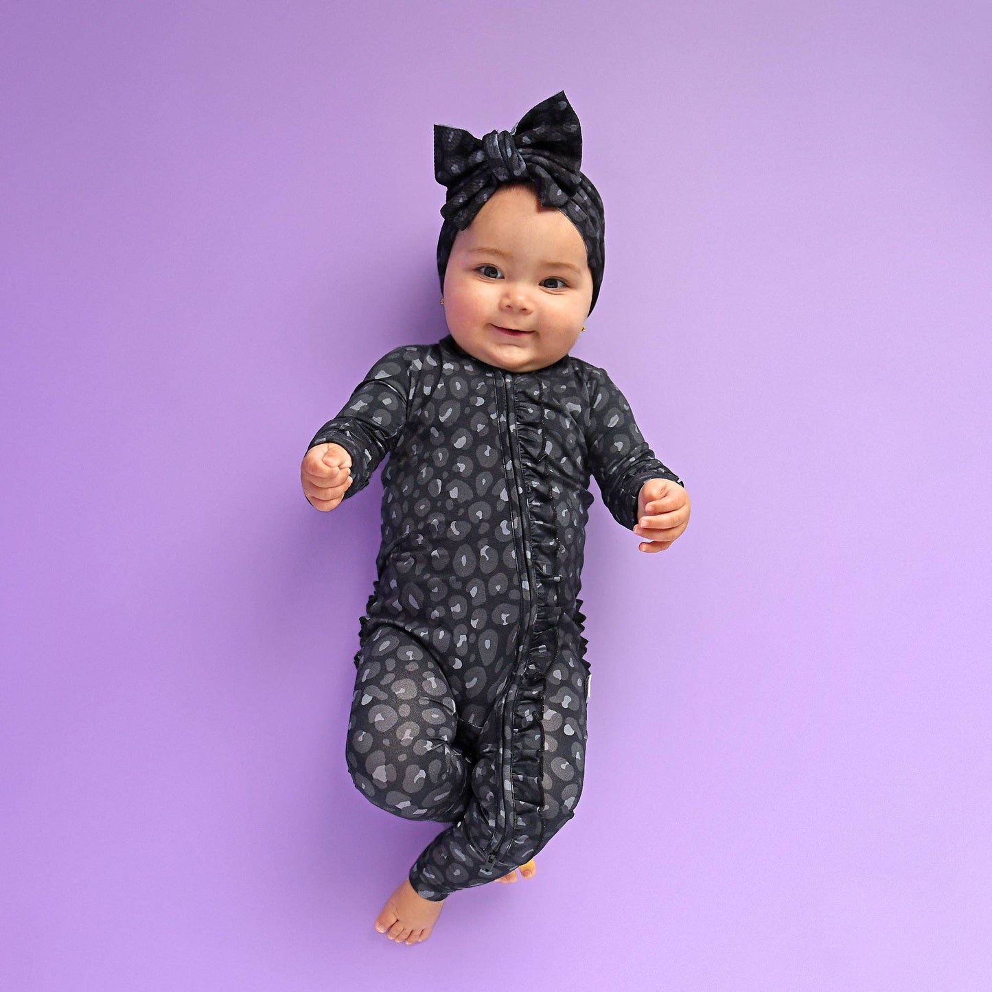 Ash Black Leopard RUFFLE ZIP