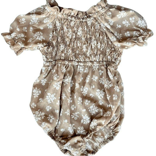 Puff Sleeve Smock Romper