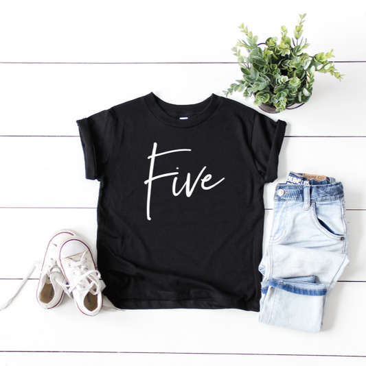 SIGNATURE FIFTH BIRTHDAY TEE - BLACK