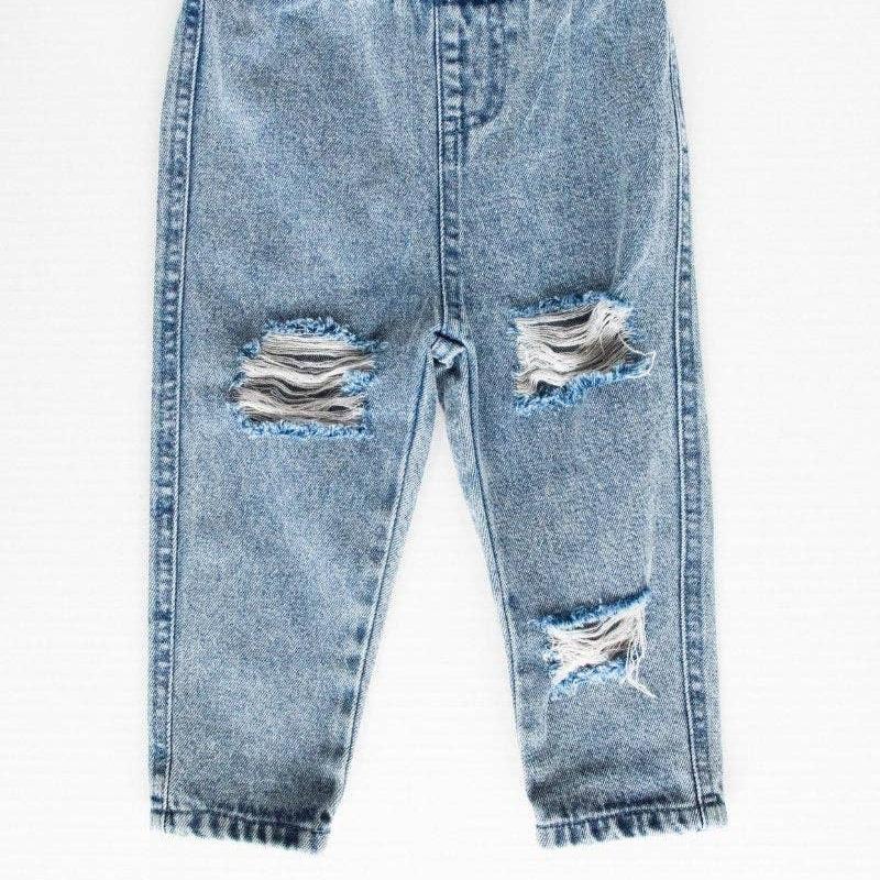 Distressed Denim Jeans - Acid Wash