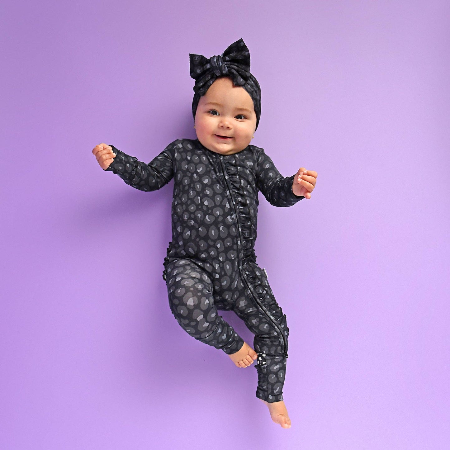 Ash Black Leopard RUFFLE ZIP