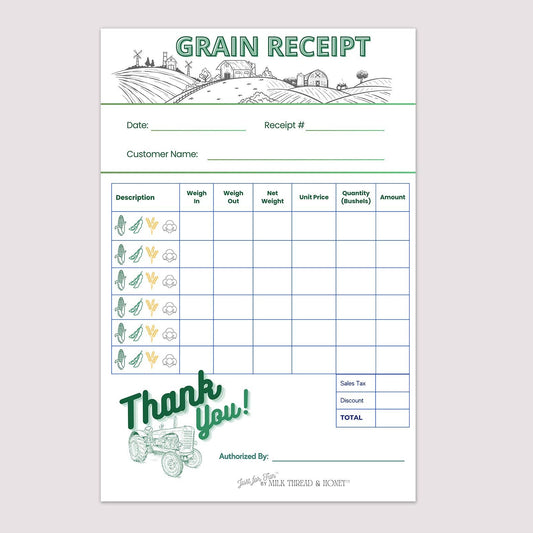 Pretend Play Grain Receipt Notepad