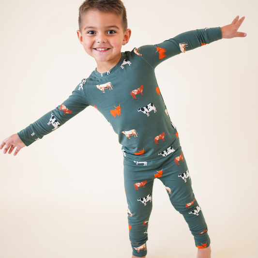 Bamboo 2-Piece Set | Green Cow