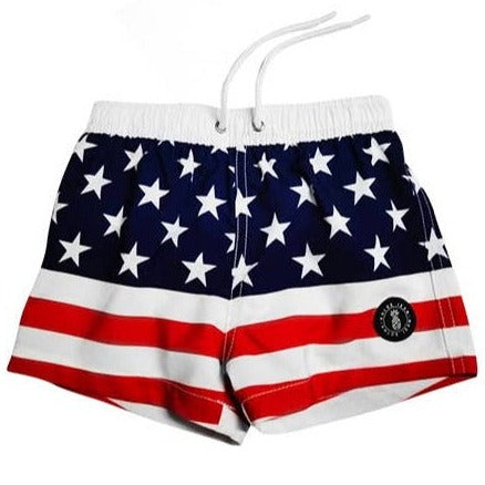 American Flag Swim Trunks