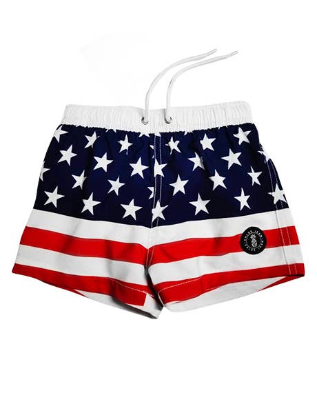 American Flag Swim Trunks