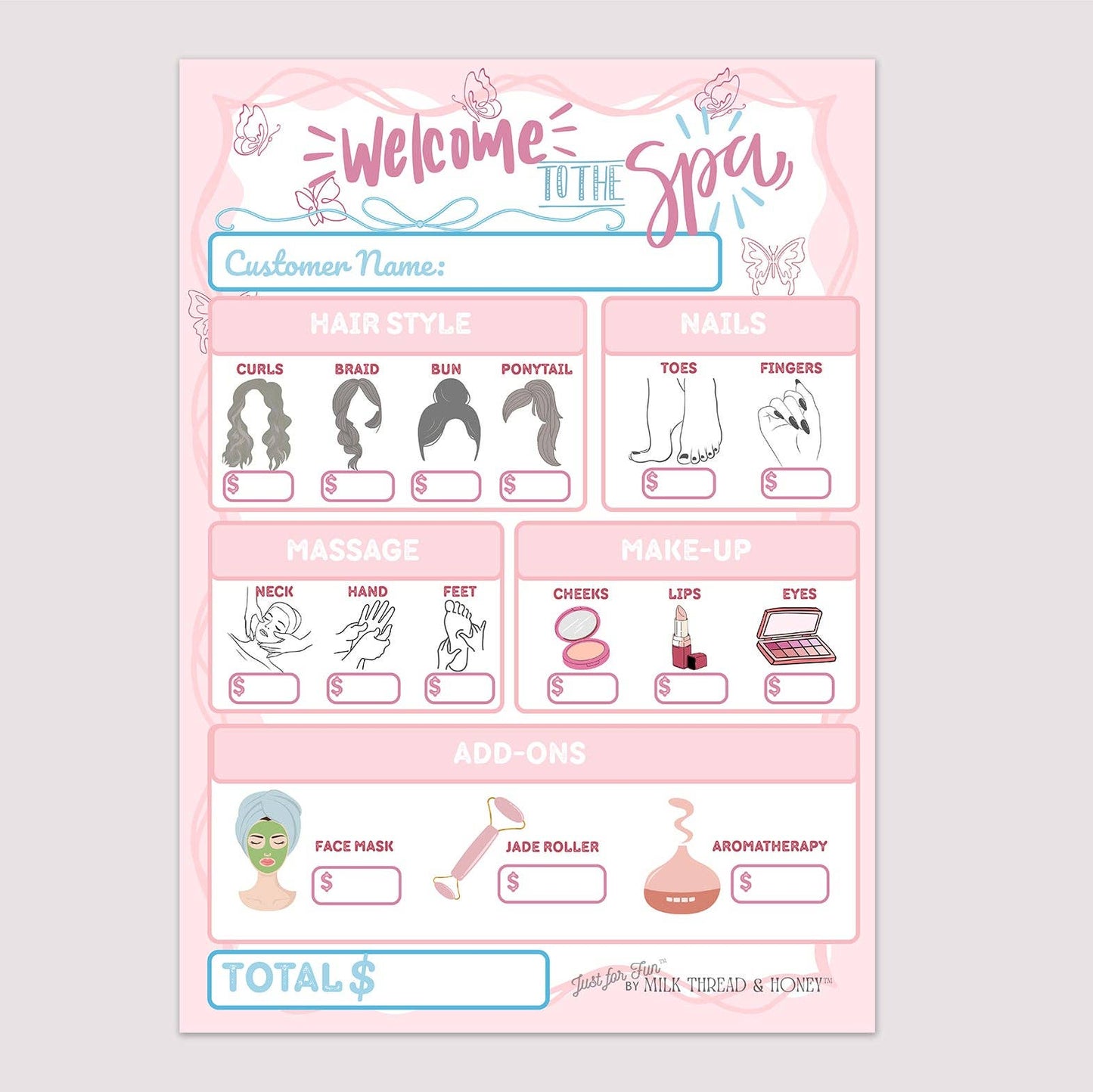 Pretend Play Spa Day Notepad