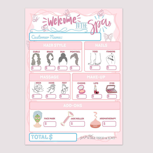 Pretend Play Spa Day Notepad