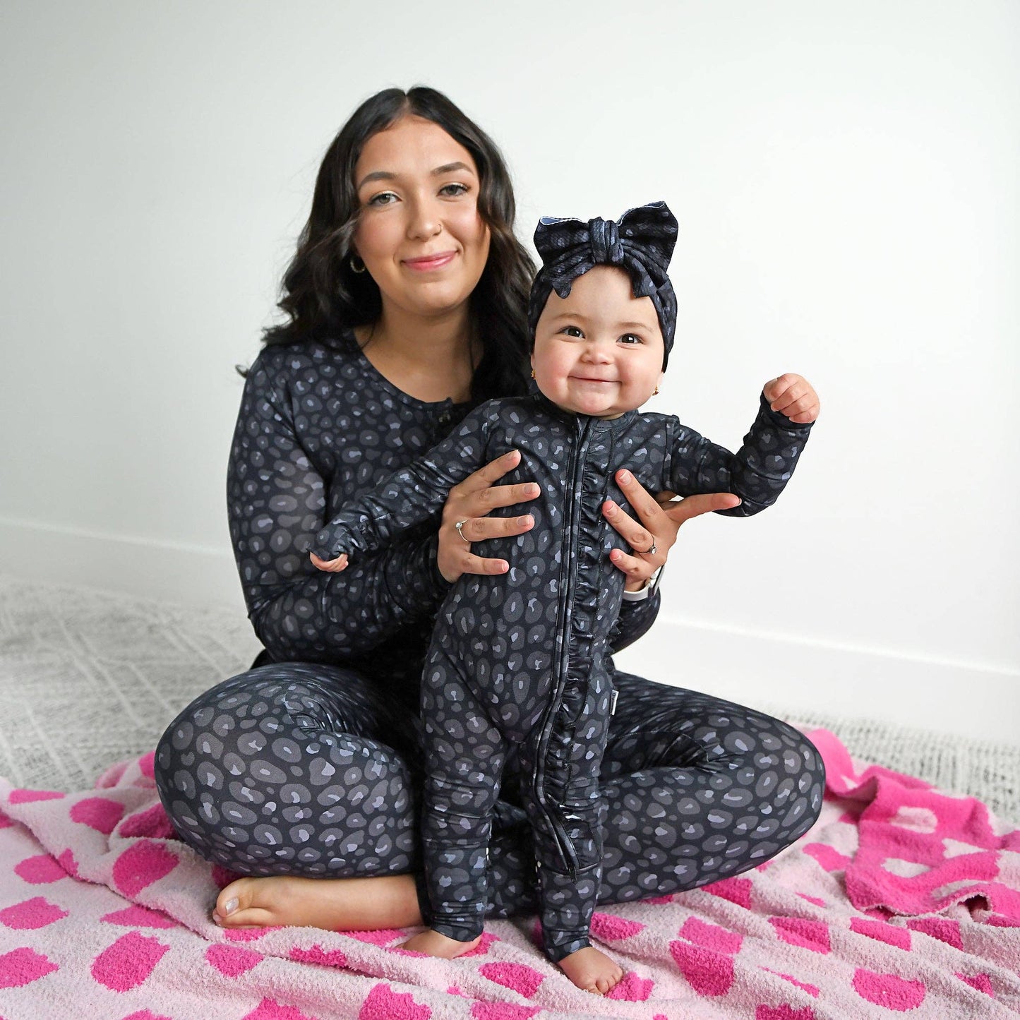 Ash Black Leopard RUFFLE ZIP