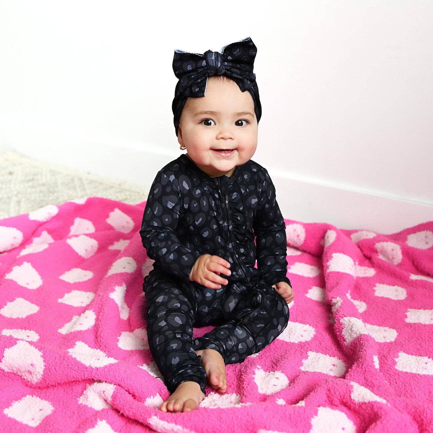 Ash Black Leopard RUFFLE ZIP