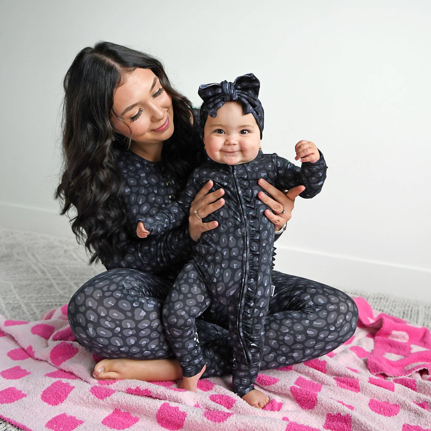 Ash Black Leopard RUFFLE ZIP