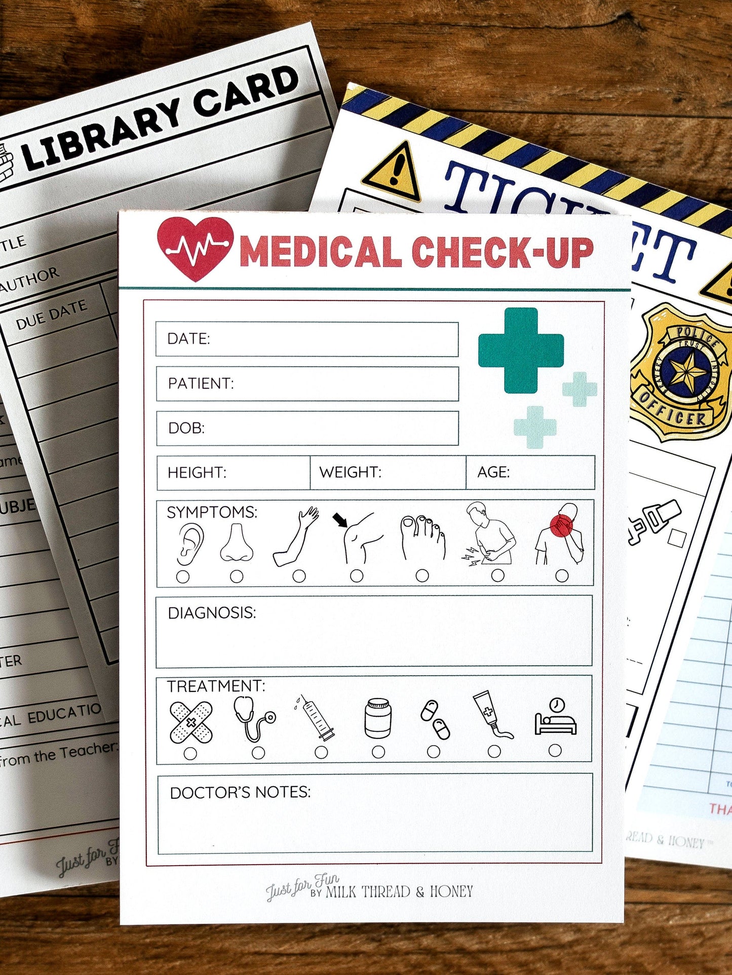 Pretend Play Doctor Medical Check-up Notepad