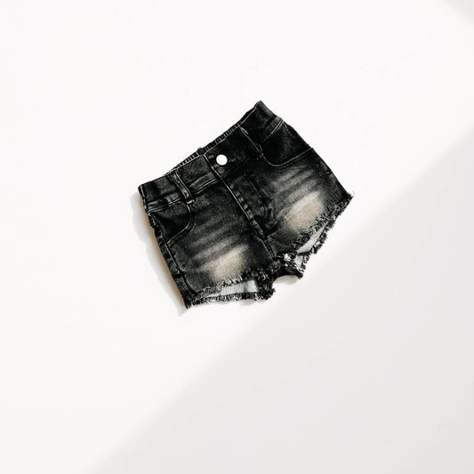 Girls Denim Shorts - Faded Black