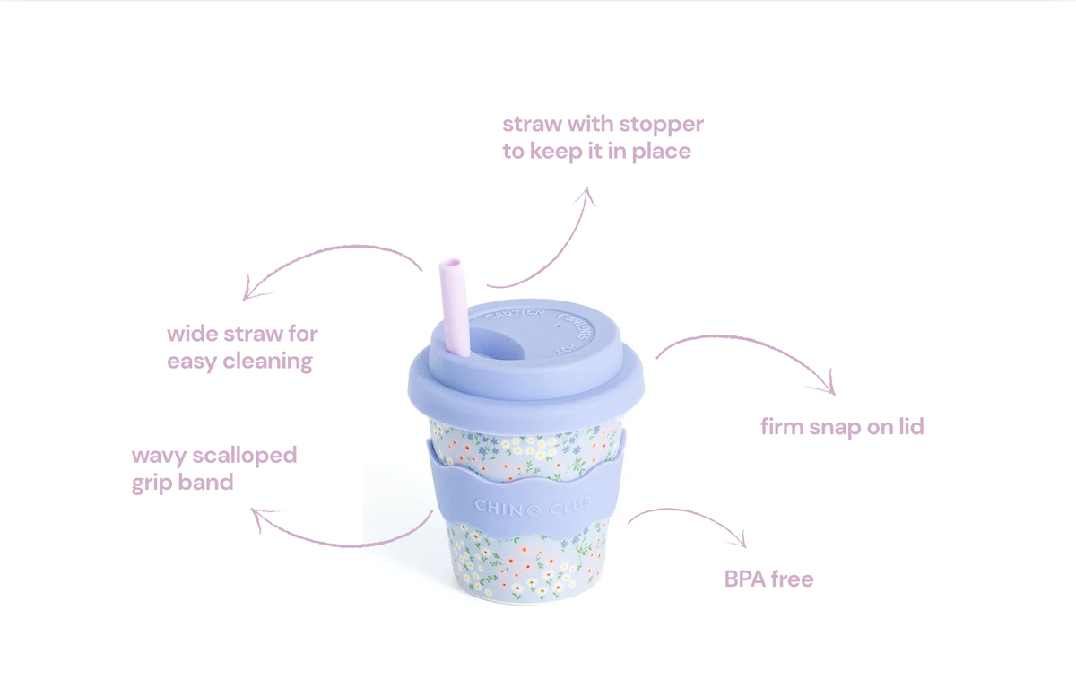 Blue Floral Babychino Cup 4oz