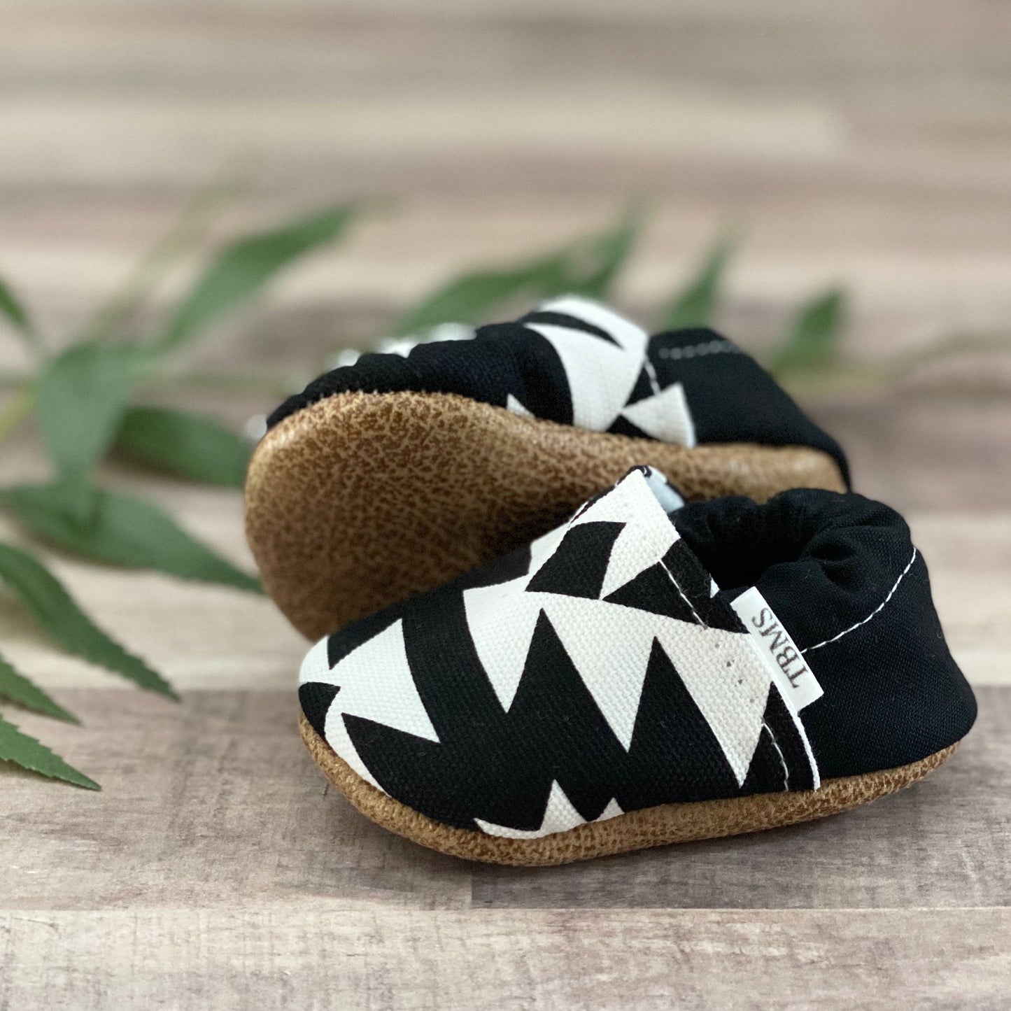 Black and White Aztec Moccasins