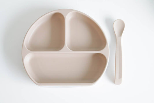 Silicone Suction Plate With Lid and Spoon