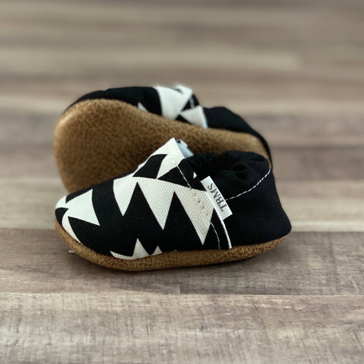 Black and White Aztec Moccasins