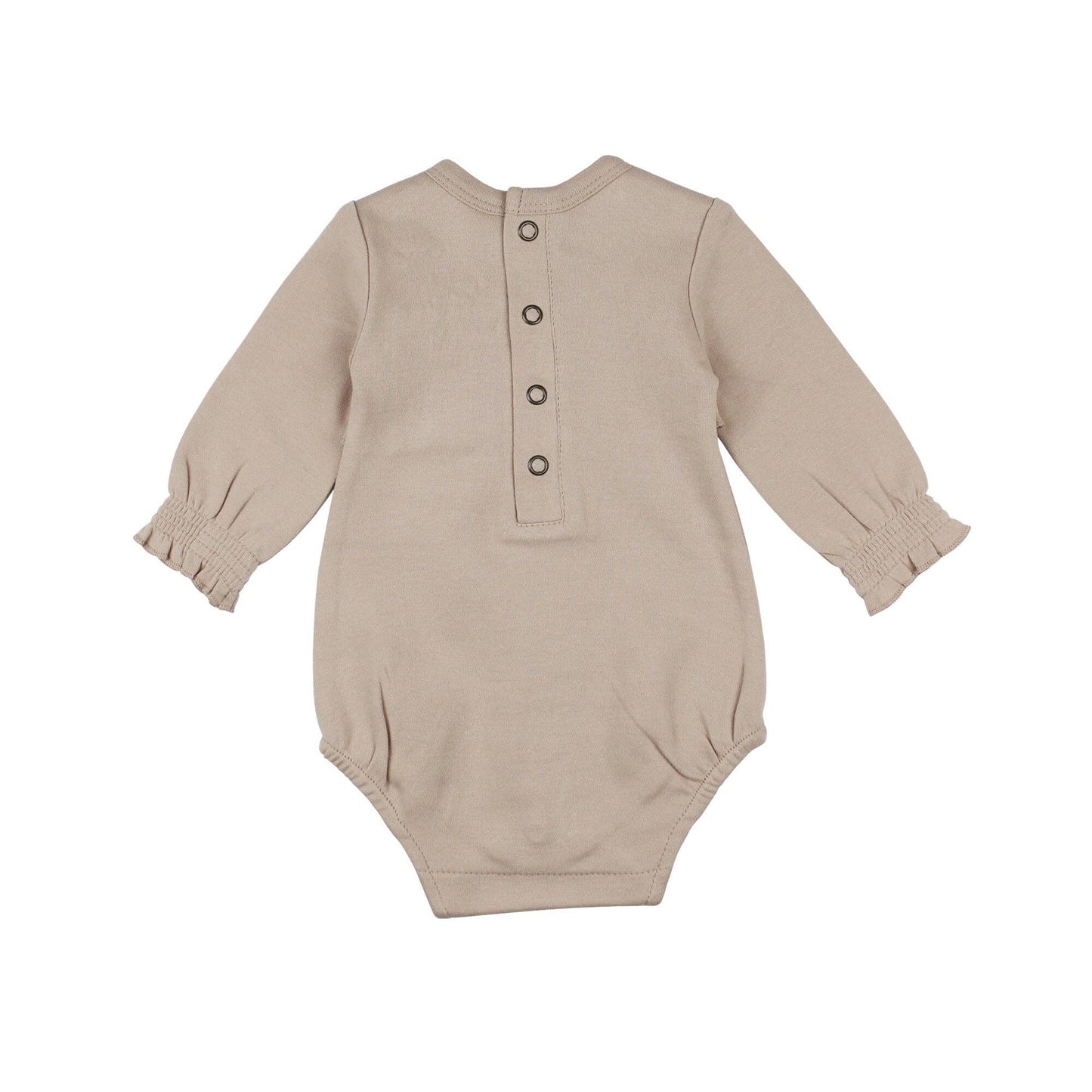 Organic Smocked Chest Bodysuit in Oatmeal