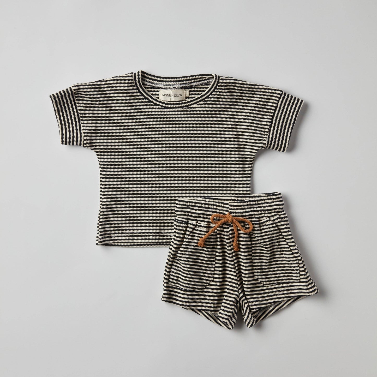 Waffle Set in Black Stripes