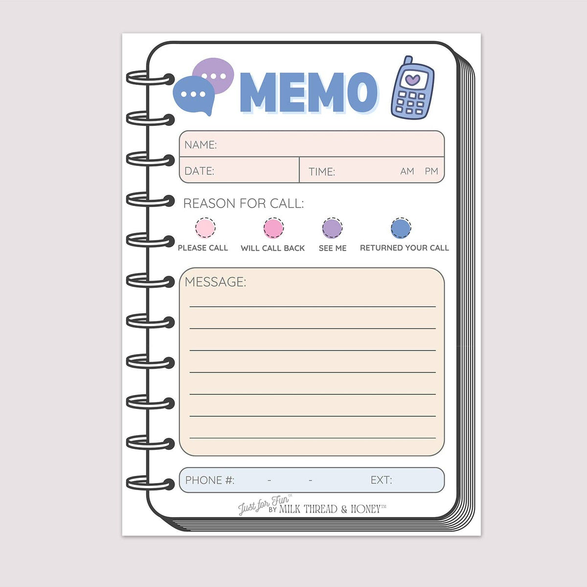 Pretend Play Phone Memo Notepad