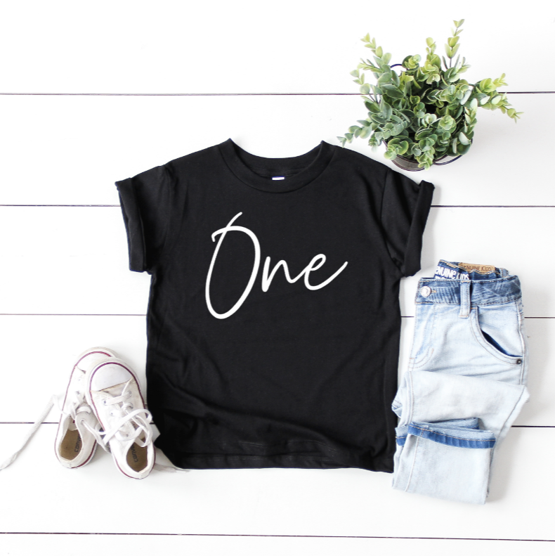 SIGNATURE FIRST BIRTHDAY TEE - BLACK