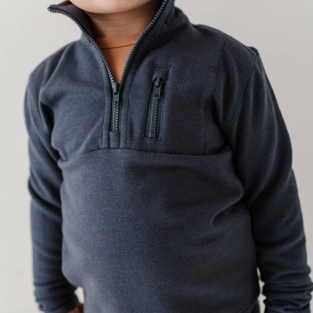 Babysprouts Boy's 3/4 Fleece Zip Sweatshirt