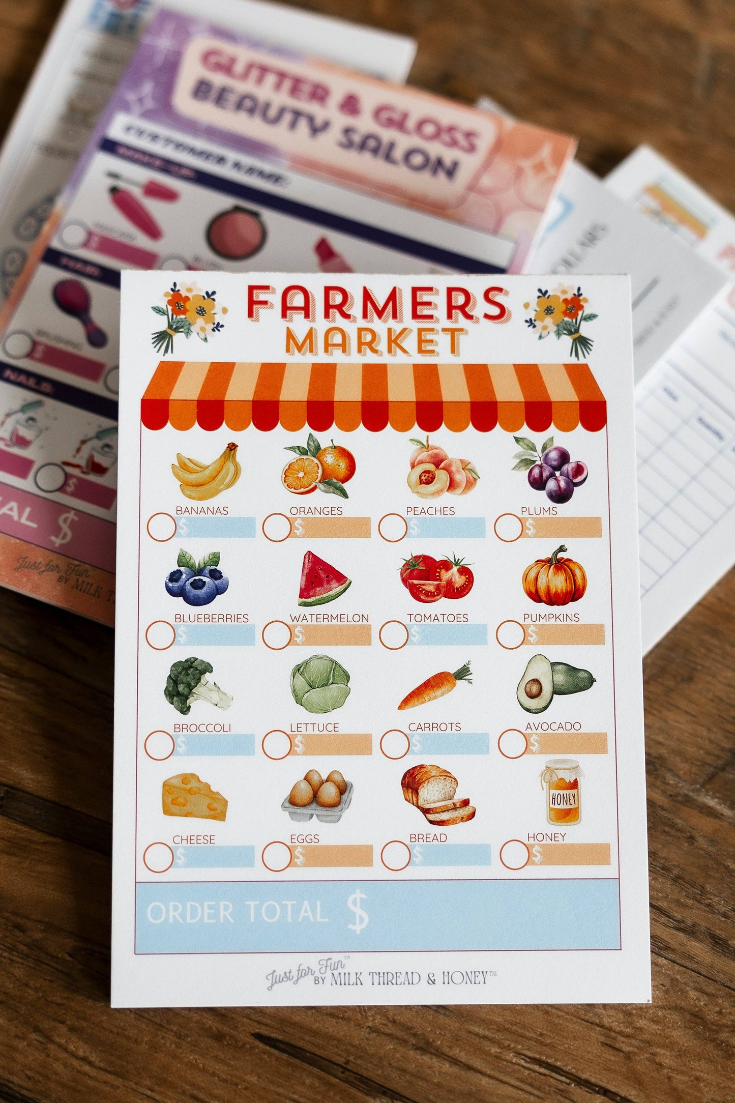 Pretend Play Farmer's Market Notepad