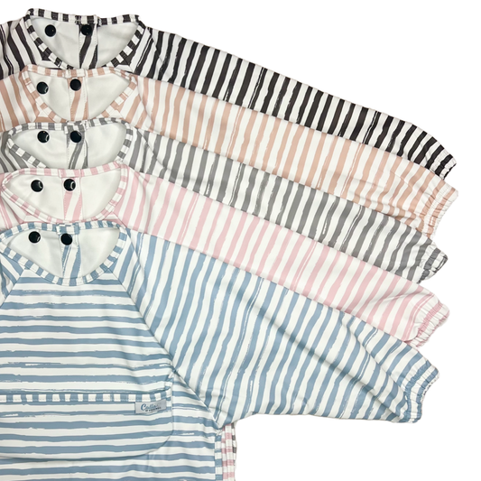 The Grayson Long Sleeve Bib - Brush Stripes