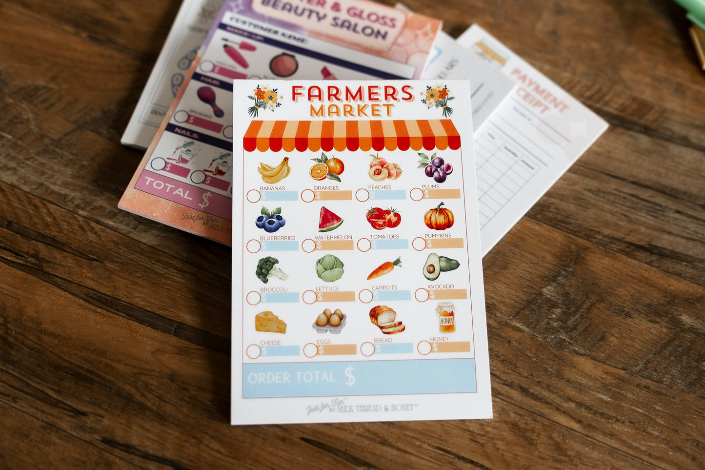 Pretend Play Farmer's Market Notepad