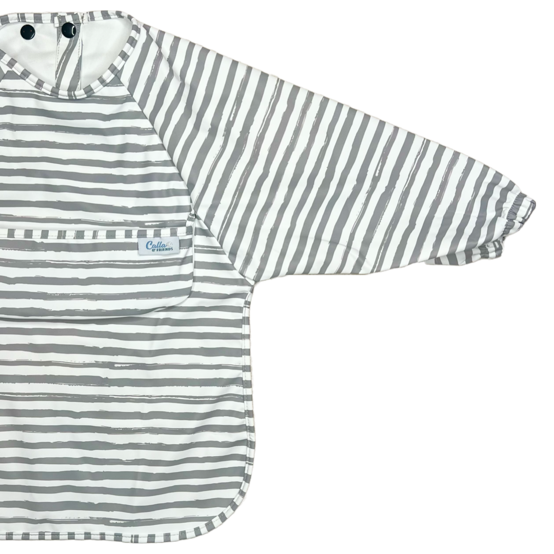 The Grayson Long Sleeve Bib - Brush Stripes