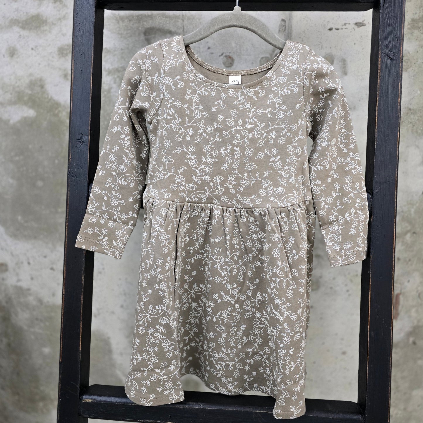 Long Sleeve Swing Dress - Pip Floral / Taupe